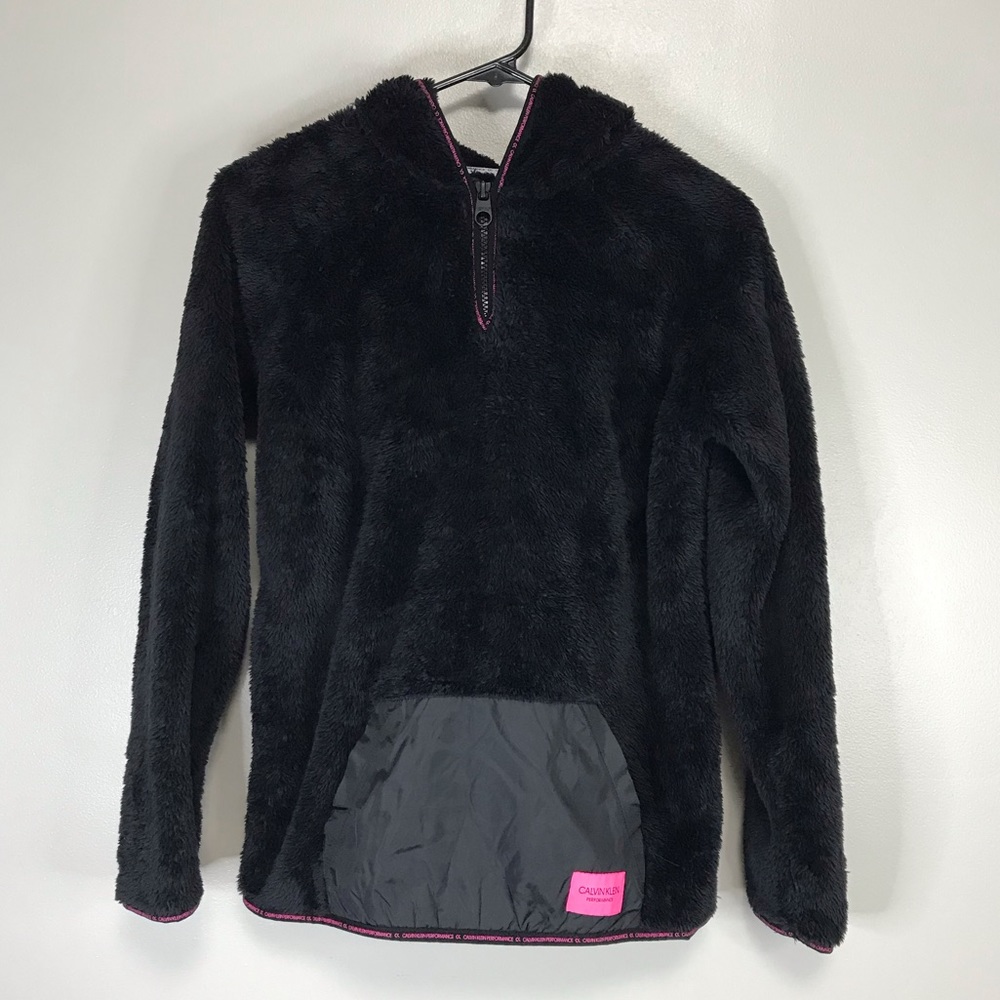 Calvin Klein Performance Quarter Zip Faux Fur Hoodie